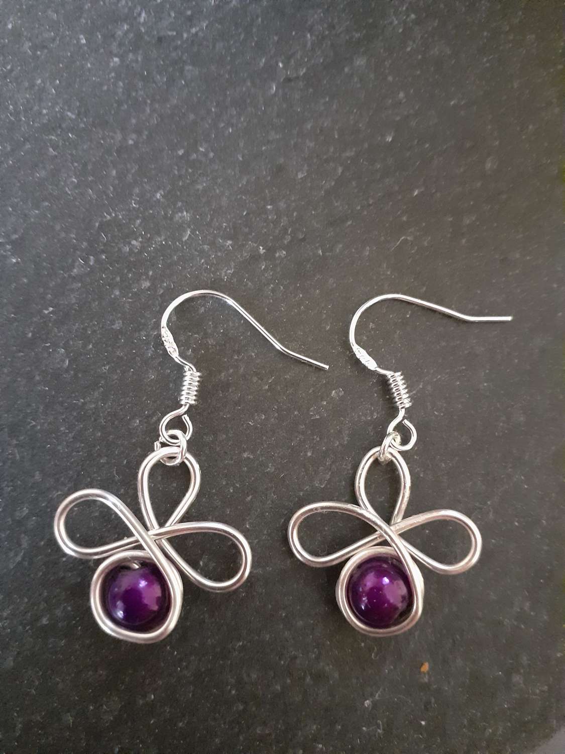 Purple Flower Earrings Purple Flower Earrings