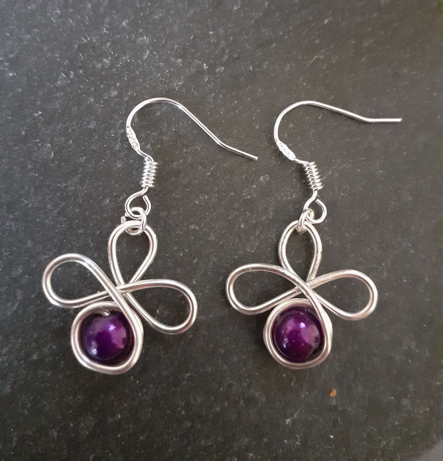 Purple Flower Earrings Purple Flower Earrings