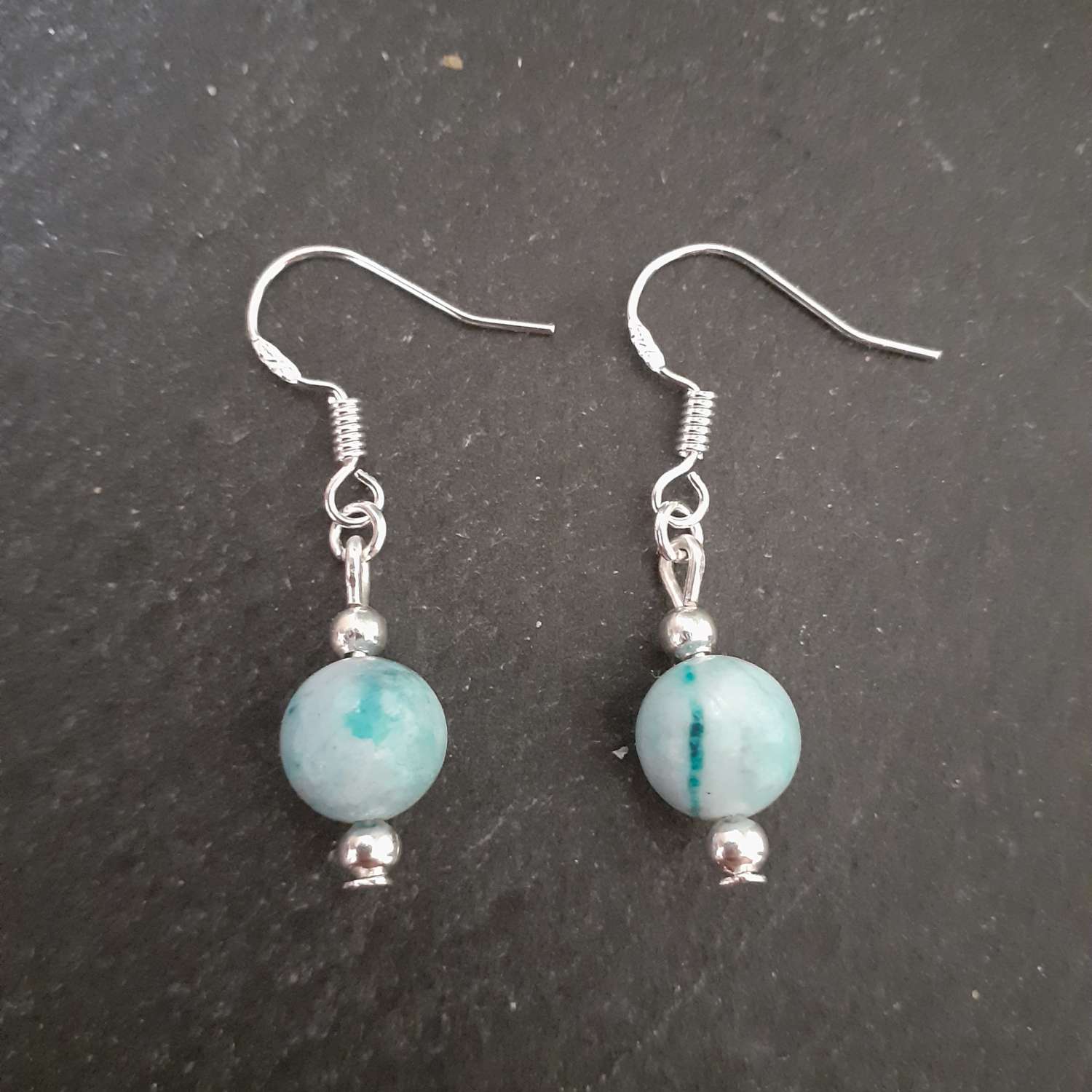 Blue Hemimorphite Gemstone Earrings Blue Hemimorphite Gemstone Earrings