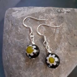Millefiori Flower Dangle Earrings