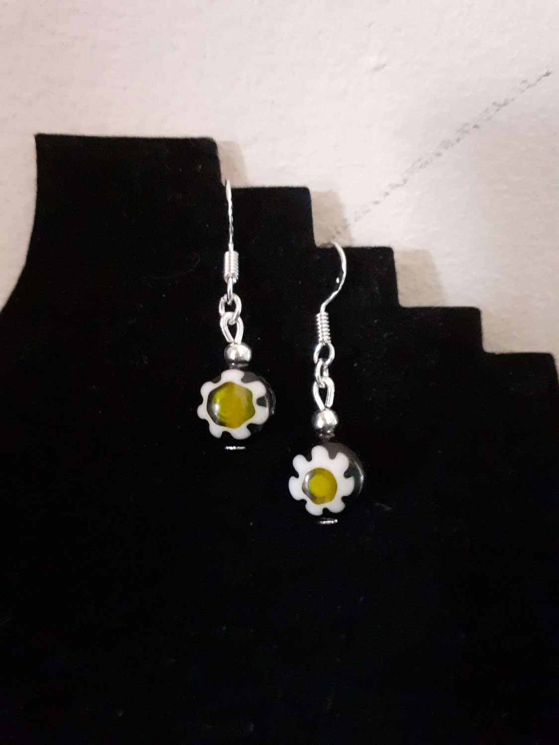 Millefiori Flower Dangle Earrings Millefiori Flower Dangle Earrings