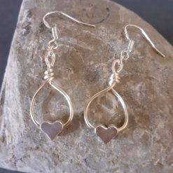 Silver heart Hoop Earrings