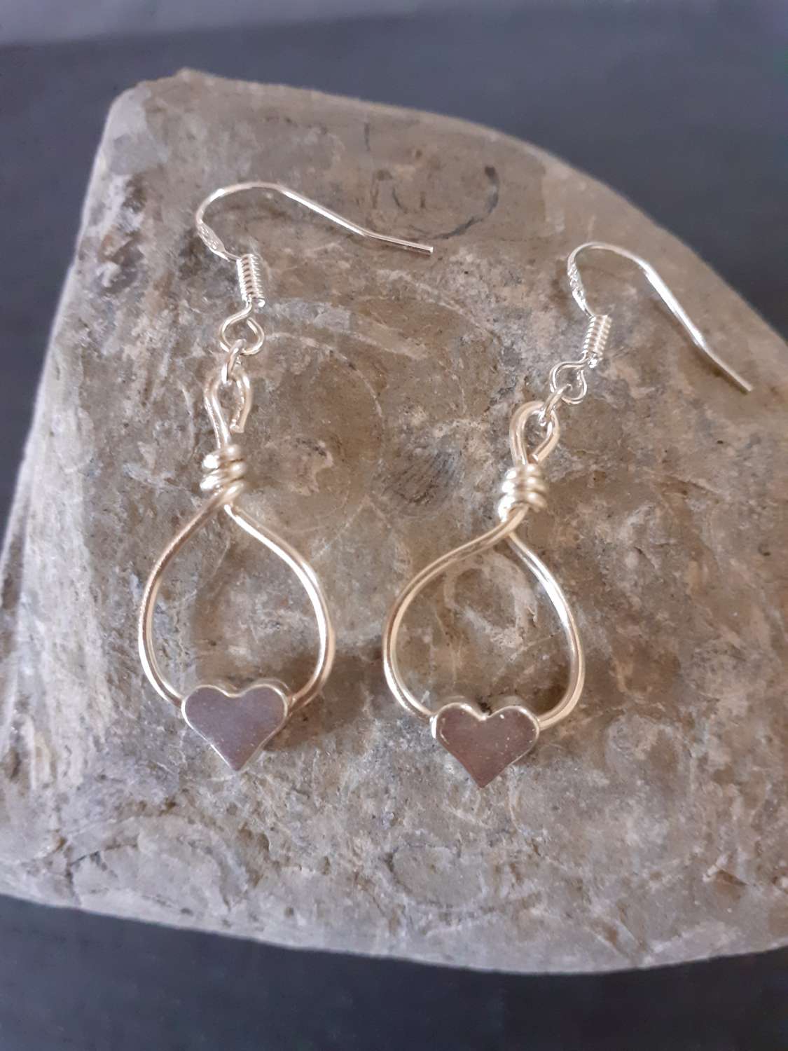Silver heart Hoop Earrings Silver heart Hoop Earrings