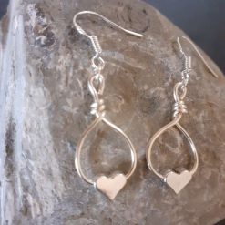 Silver heart Hoop Earrings 1 Silver heart Hoop Earrings 1