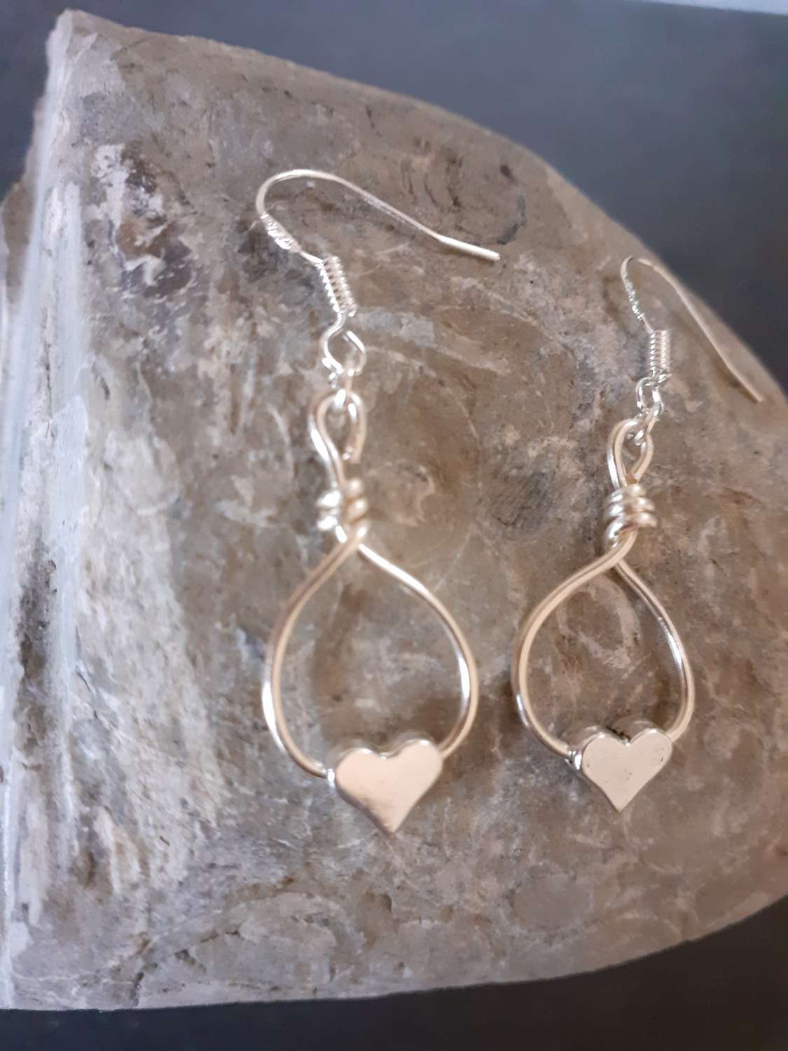 Silver heart Hoop Earrings Silver heart Hoop Earrings