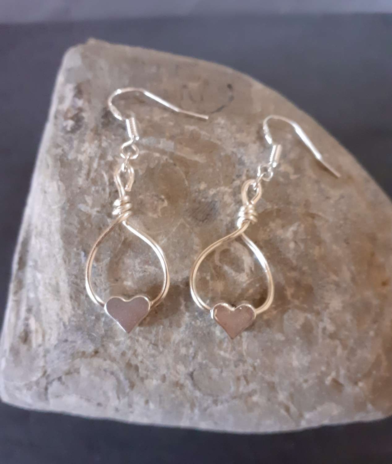 Silver heart Hoop Earrings Silver heart Hoop Earrings