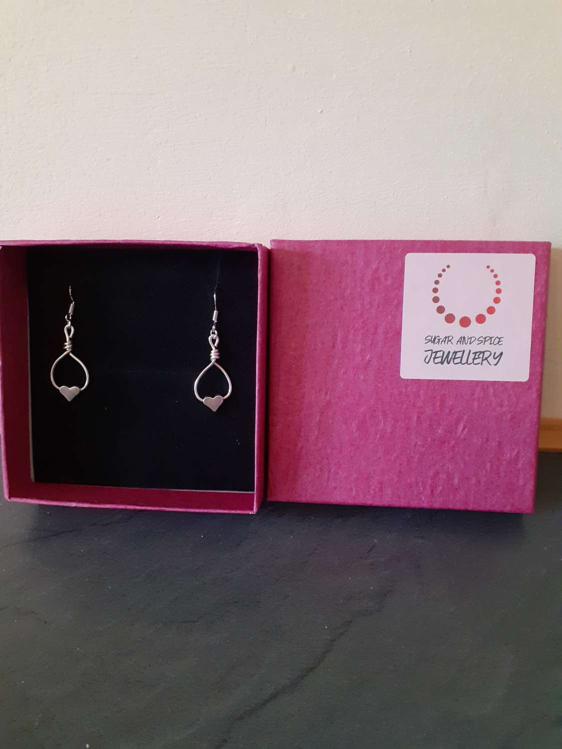 Silver heart Hoop Earrings Silver heart Hoop Earrings