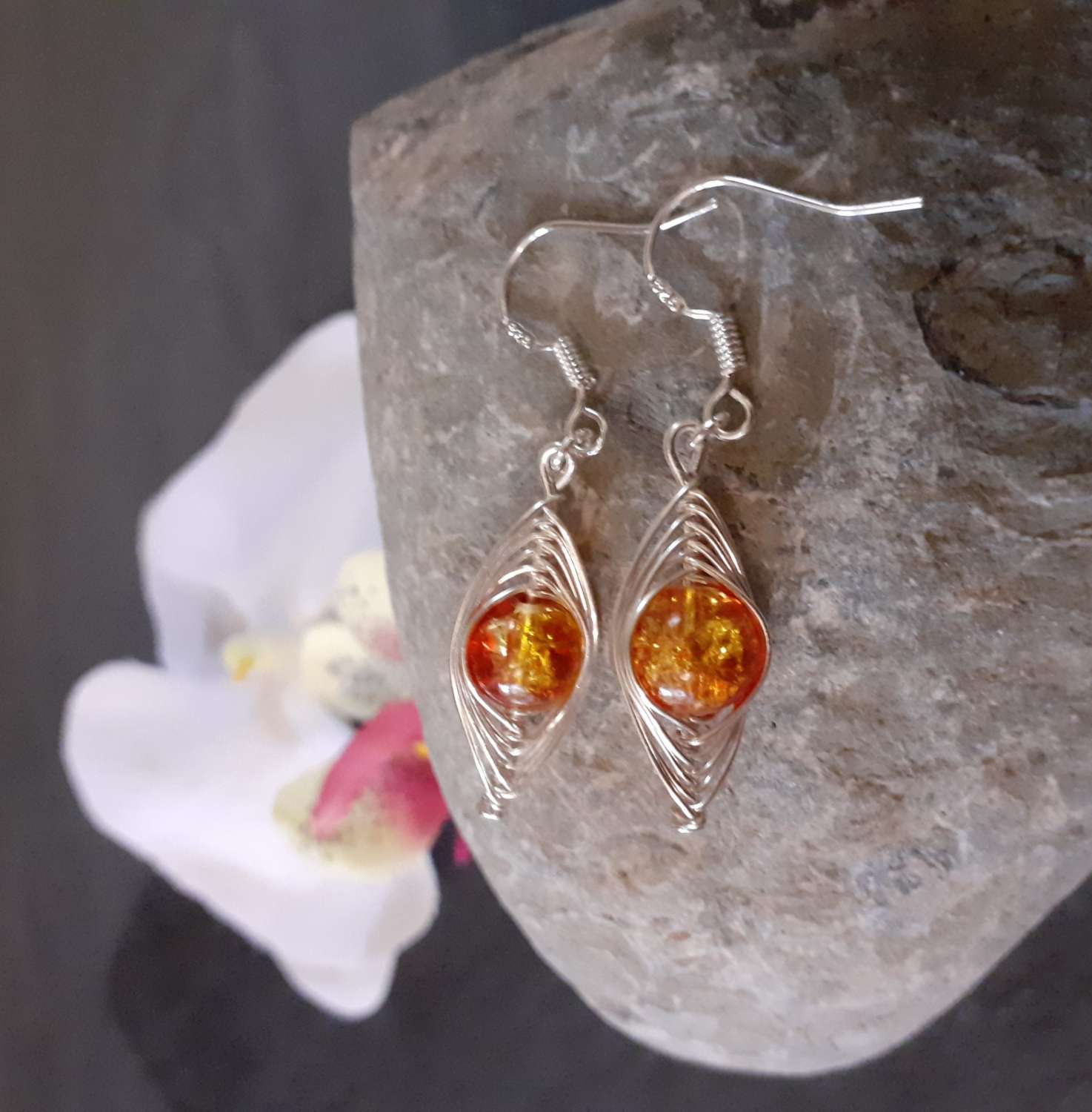 Orange Dangle Earrings Orange Dangle Earrings