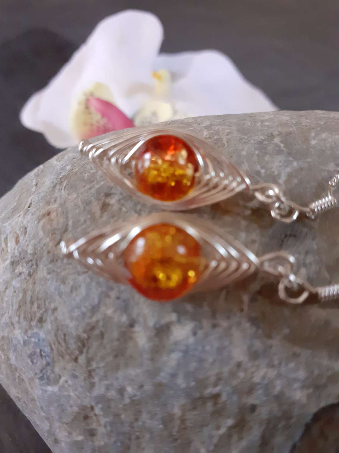 Orange Dangle Earrings Orange Dangle Earrings