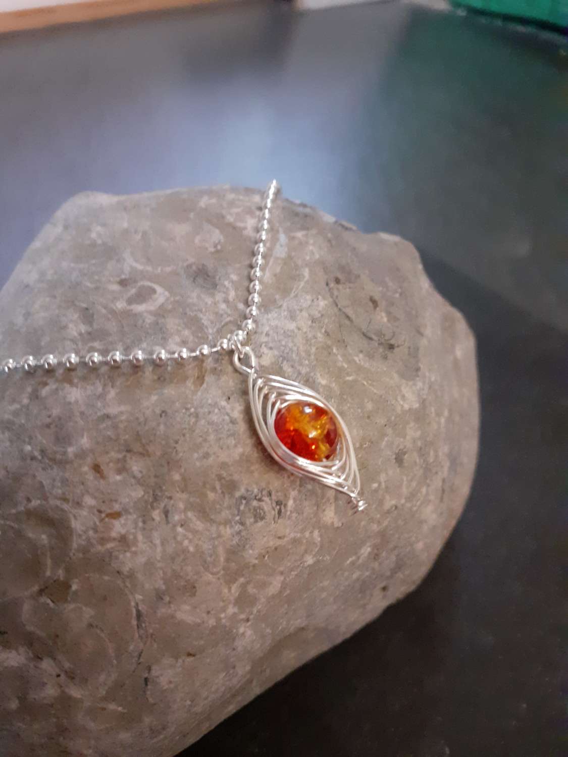 Orange Pendant Necklace Orange Pendant Necklace