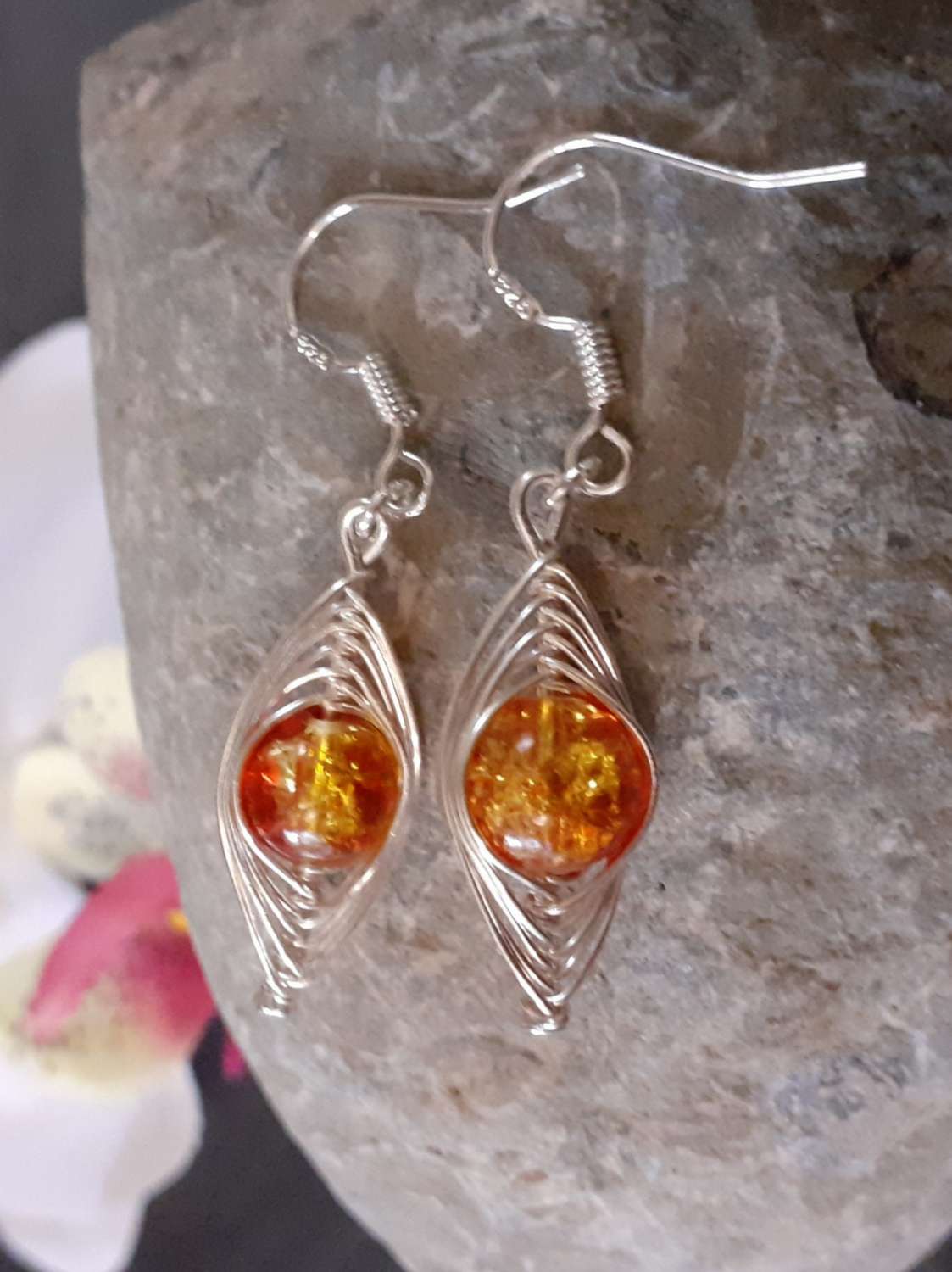 Orange Dangle Earrings Orange Dangle Earrings
