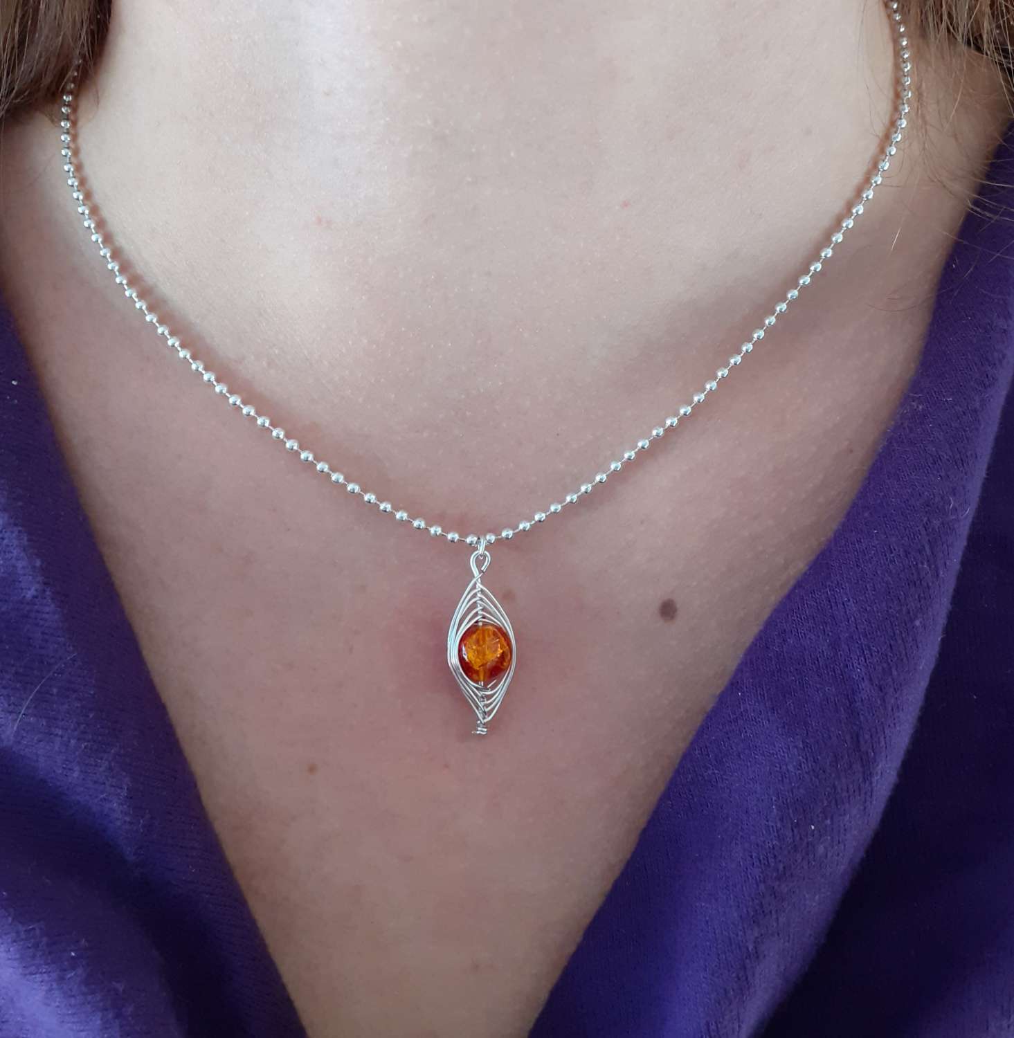 Orange Pendant Necklace Orange Pendant Necklace