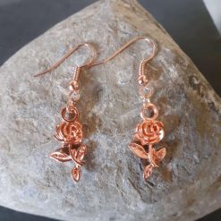 Rose Gold Rose Earrings