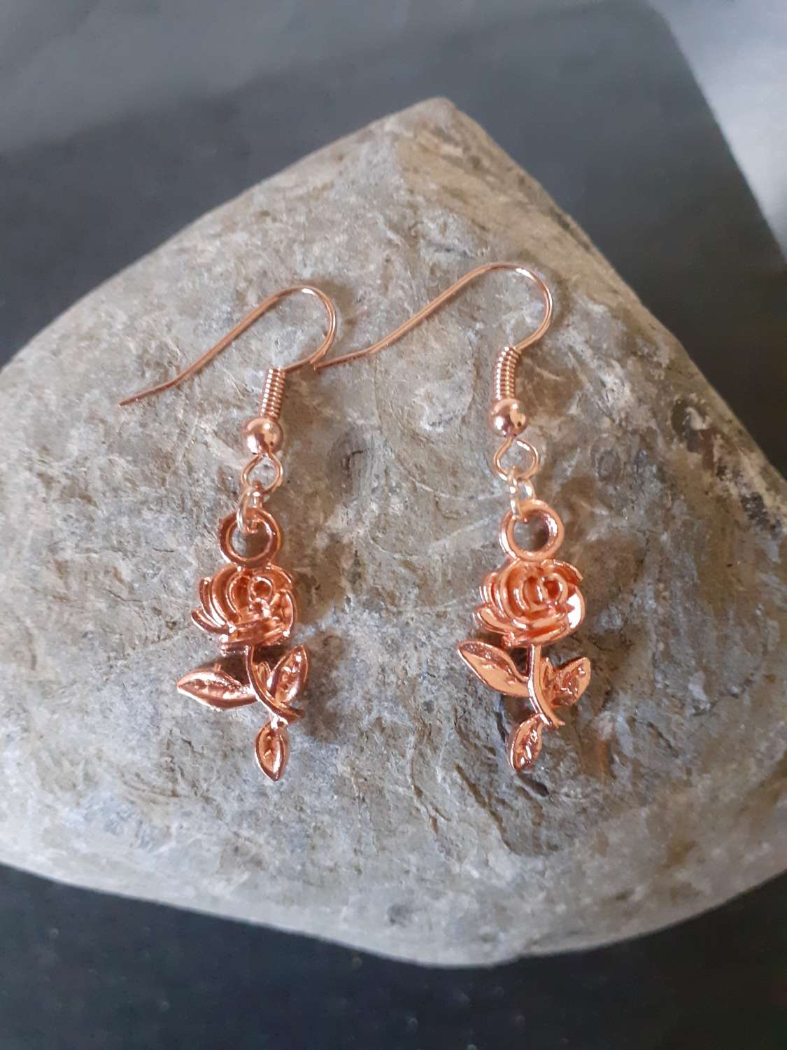 Rose Gold Rose Earrings Rose Gold Rose Earrings