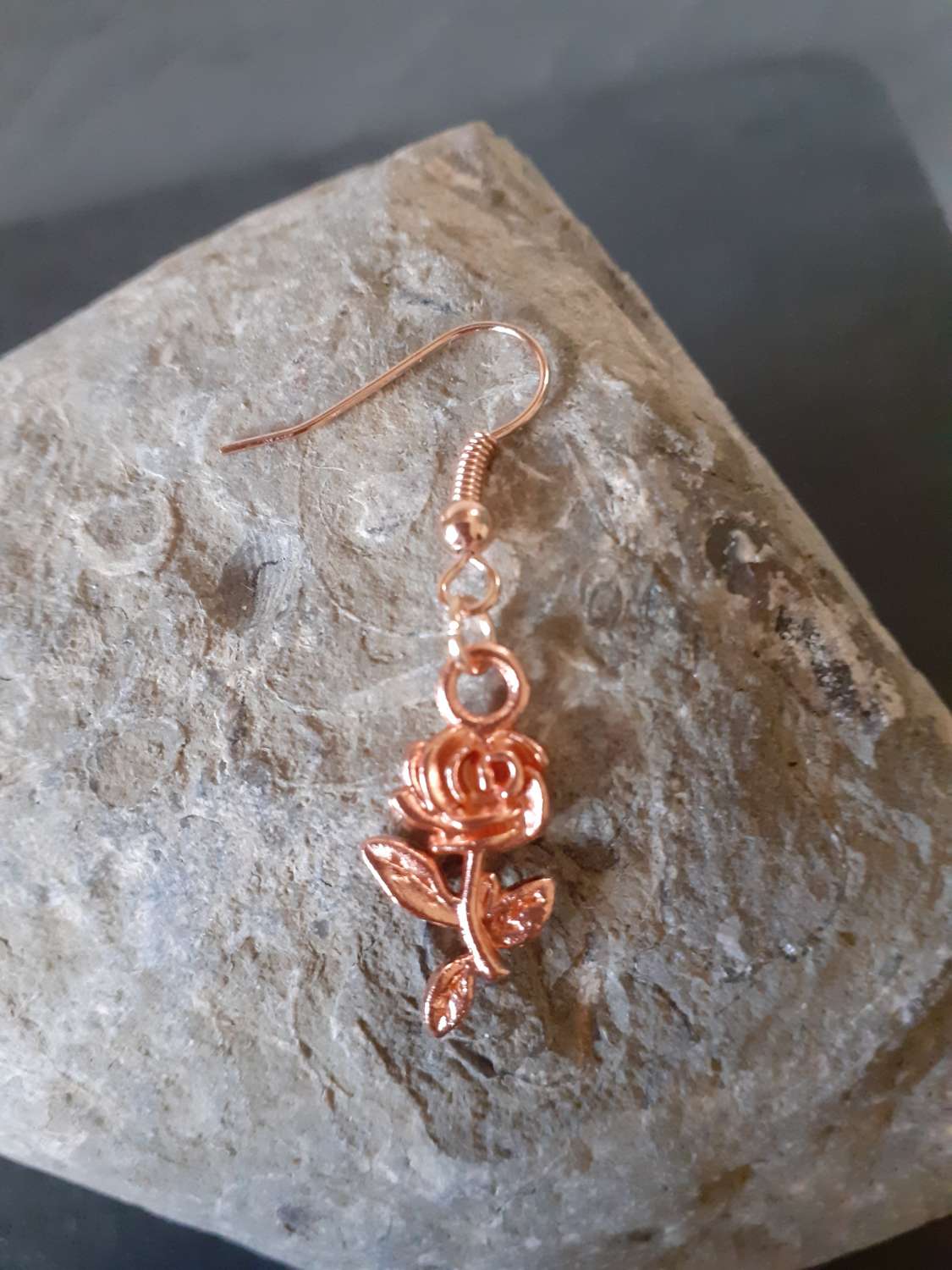 Rose Gold Rose Earrings Rose Gold Rose Earrings