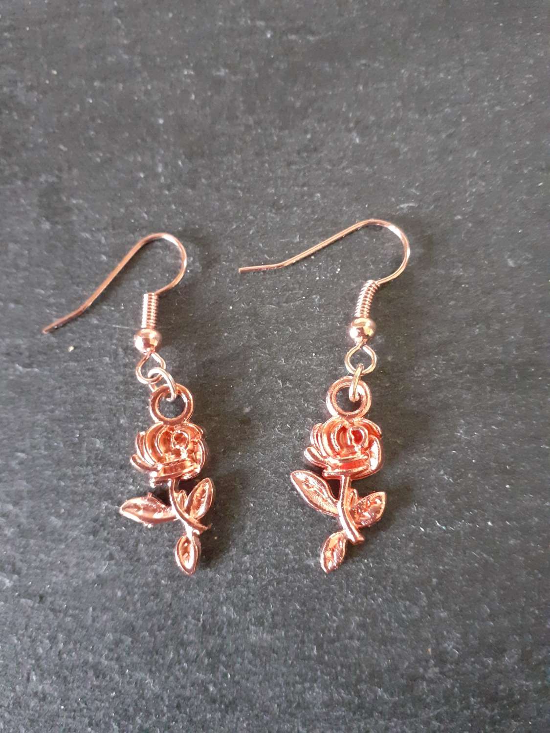 Rose Gold Rose Earrings Rose Gold Rose Earrings