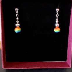 Rainbow Striped Dangle Earrings 4 Rainbow Striped Dangle Earrings 4