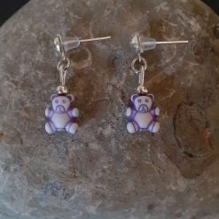 Purple Teddy Dangle Earrings 1 Purple Teddy Dangle Earrings 1