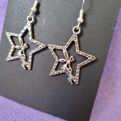 Sterling Silver Tibetan Silver Fairy in Star Earrings 1 Sterling Silver Tibetan Silver Fairy in Star Earrings 1