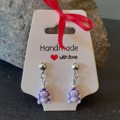 Purple Teddy Dangle Earrings