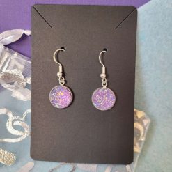Sterling Silver Iridescent Purple Druzy Earrings 2