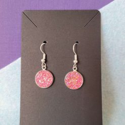 Sterling Silver Iridescent Silver Mermaid Scale and Bead Earrings