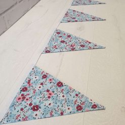 Blue Floral Bunting, 100% cotton, Floral Bunting, Blue Bunting, Garland, Fabric Bunting, 10 double sided flags 2.5m 2 Blue Floral Bunting, 100% cotton, Floral Bunting, Blue Bunting, Garland, Fabric Bunting, 10 double sided flags 2.5m 2