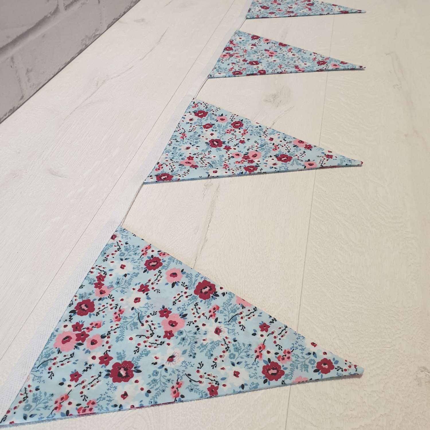 Blue Floral Bunting, 100% cotton, Floral Bunting, Blue Bunting, Garland, Fabric Bunting, 10 double sided flags 2.5m Blue Floral Bunting, 100% cotton, Floral Bunting, Blue Bunting, Garland, Fabric Bunting, 10 double sided flags 2.5m