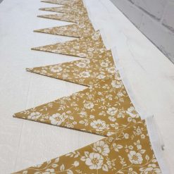 Ochre & Ivory Floral Bunting, 100% cotton, Mustard Floral Bunting, Garland, Fabric Bunting, 10 double sided flags 2.5m 2 Ochre & Ivory Floral Bunting, 100% cotton, Mustard Floral Bunting, Garland, Fabric Bunting, 10 double sided flags 2.5m 2