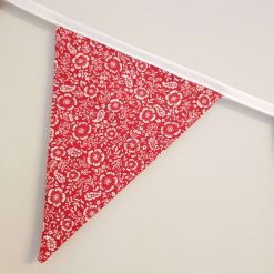 Red & White Floral Bunting, 100% cotton, Floral Bunting, Red Bunting, Garland, Fabric Bunting, 10 double sided flags 2.5m 3 Red & White Floral Bunting, 100% cotton, Floral Bunting, Red Bunting, Garland, Fabric Bunting, 10 double sided flags 2.5m 3