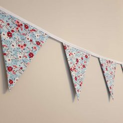 Blue Floral Bunting, 100% cotton, Floral Bunting, Blue Bunting, Garland, Fabric Bunting, 10 double sided flags 2.5m 3 Blue Floral Bunting, 100% cotton, Floral Bunting, Blue Bunting, Garland, Fabric Bunting, 10 double sided flags 2.5m 3