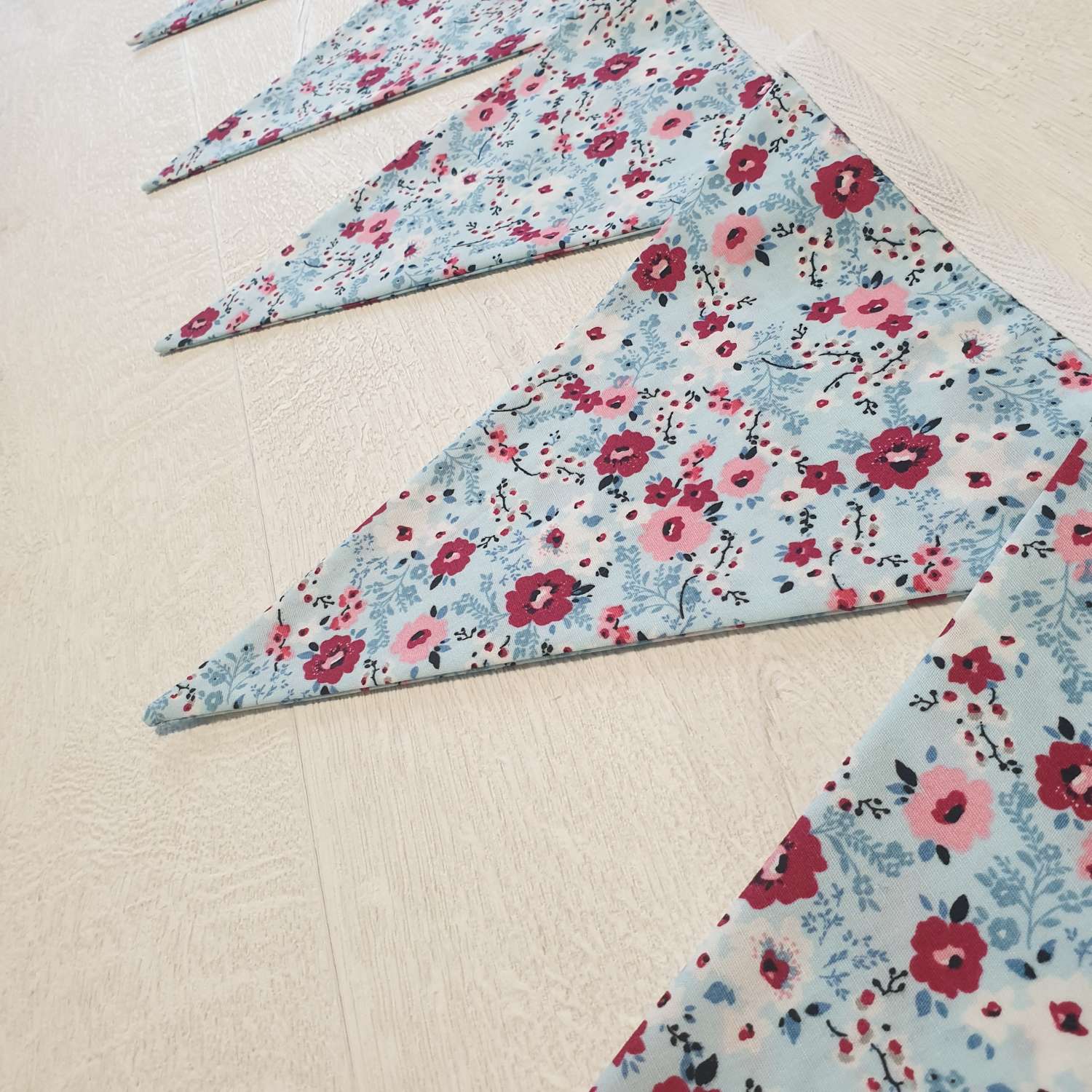 Blue Floral Bunting, 100% cotton, Floral Bunting, Blue Bunting, Garland, Fabric Bunting, 10 double sided flags 2.5m Blue Floral Bunting, 100% cotton, Floral Bunting, Blue Bunting, Garland, Fabric Bunting, 10 double sided flags 2.5m