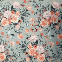 Grey & Pink Floral Table Runner, 100% Cotton, Grey Table Runner with Pink Flowers, Table Decor, Home Decor, Gift Idea, Floral Table Runner 4
