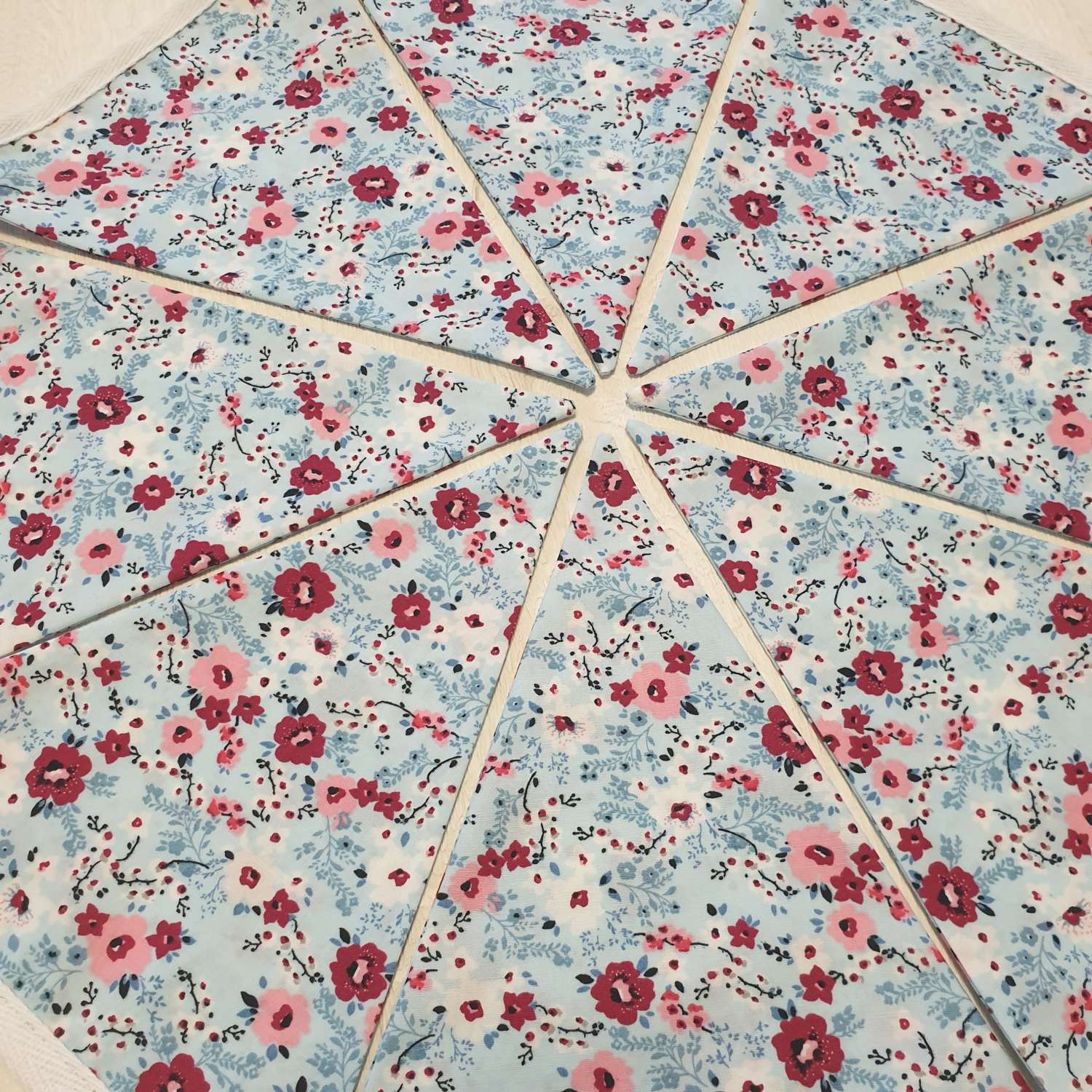 Blue Floral Bunting, 100% cotton, Floral Bunting, Blue Bunting, Garland, Fabric Bunting, 10 double sided flags 2.5m Blue Floral Bunting, 100% cotton, Floral Bunting, Blue Bunting, Garland, Fabric Bunting, 10 double sided flags 2.5m