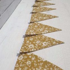 Ochre & Ivory Floral Bunting, 100% cotton, Mustard Floral Bunting, Garland, Fabric Bunting, 10 double sided flags 2.5m 5 Ochre & Ivory Floral Bunting, 100% cotton, Mustard Floral Bunting, Garland, Fabric Bunting, 10 double sided flags 2.5m 5