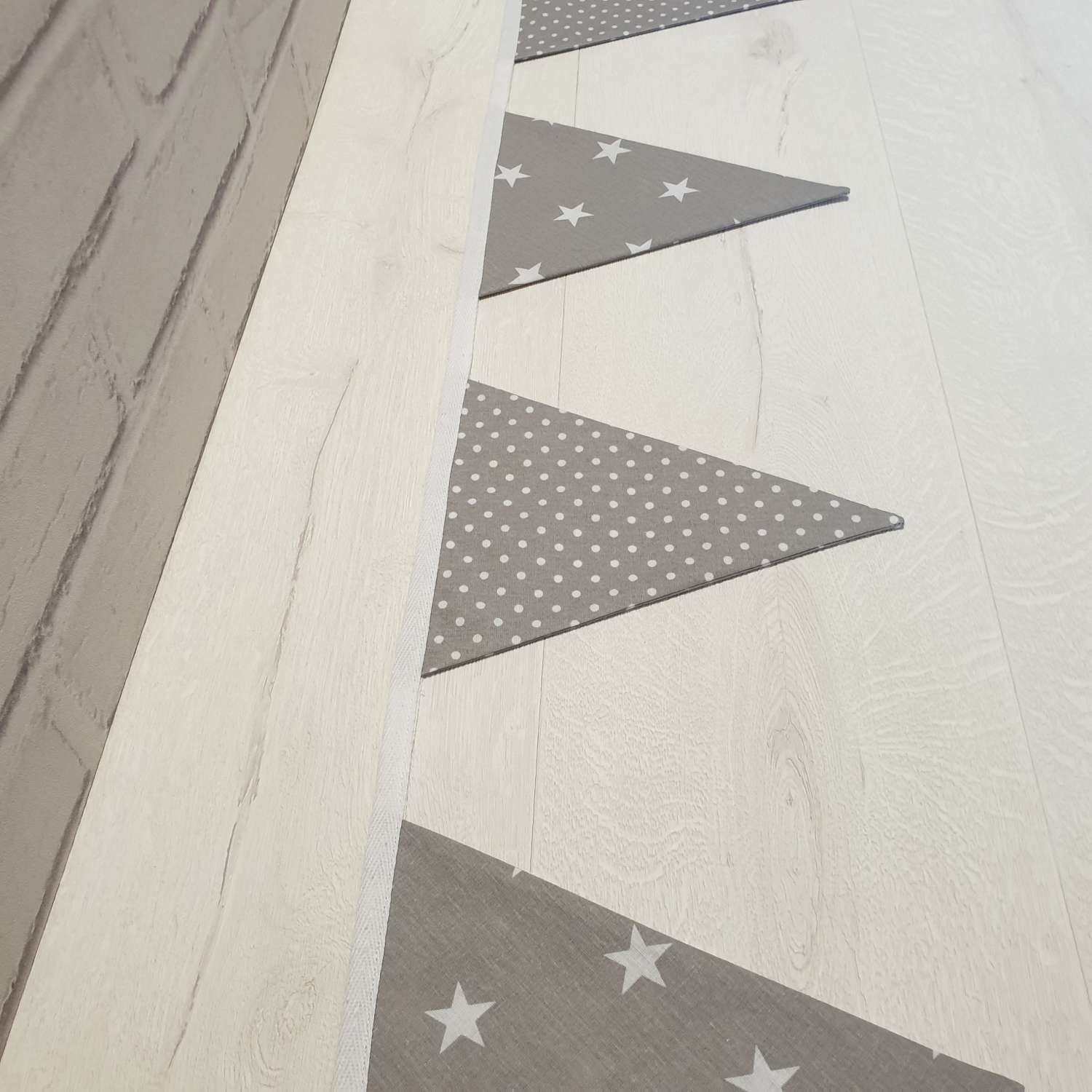 Grey with White Star & White Dot Bunting, 100% cotton, Grey Bunting, Star & Dot Bunting, Garland, Fabric Bunting, 10 double sided flags 2.5m Grey with White Star & White Dot Bunting, 100% cotton, Grey Bunting, Star & Dot Bunting, Garland, Fabric Bunting, 10 double sided flags 2.5m