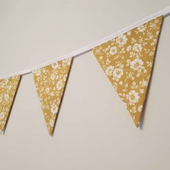 Ochre & Ivory Floral Bunting, 100% cotton, Mustard Floral Bunting, Garland, Fabric Bunting, 10 double sided flags 2.5m 6 Ochre & Ivory Floral Bunting, 100% cotton, Mustard Floral Bunting, Garland, Fabric Bunting, 10 double sided flags 2.5m 6