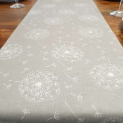 Grey & White Table Runner, 100% Cotton, Grey Table Runner with White Dandelions, Table Decor, Homer Decor, Gift Idea, Grey Table Runner 7 Grey & White Table Runner, 100% Cotton, Grey Table Runner with White Dandelions, Table Decor, Homer Decor, Gift Idea, Grey Table Runner 7