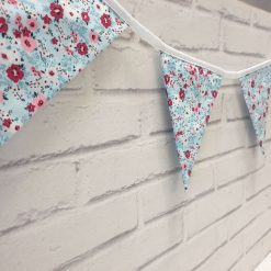 Blue Floral Bunting, 100% cotton, Floral Bunting, Blue Bunting, Garland, Fabric Bunting, 10 double sided flags 2.5m 7 Blue Floral Bunting, 100% cotton, Floral Bunting, Blue Bunting, Garland, Fabric Bunting, 10 double sided flags 2.5m 7