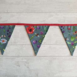 Dark Grey Floral Bunting 100% cotton, Wild Flower & Insects Bunting, Floral Garland, Garden Bunting, Bee Bunting, Fabric Bunting, 10 double sided flags 2.5m 8 Dark Grey Floral Bunting 100% cotton, Wild Flower & Insects Bunting, Floral Garland, Garden Bunting, Bee Bunting, Fabric Bunting, 10 double sided flags 2.5m 8