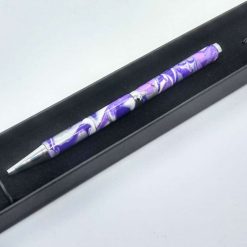 OOAK Hand made slimline twist handbag pen in purple, lilac, white and silver 1 OOAK Hand made slimline twist handbag pen in purple, lilac, white and silver 1