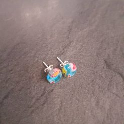 Turquoise Millefiori Studs