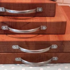 Kitchen utensils - Handmade rectangular chopping board with metal handle 1 Kitchen utensils - Handmade rectangular chopping board with metal handle 1