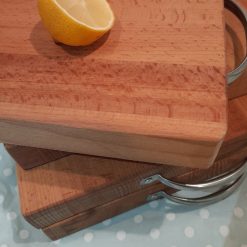 Kitchen utensils - Handmade square beech chopping board with metal handle