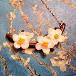 handmade cute polymer clay white and yellow spring blossoms necklace 2 handmade cute polymer clay white and yellow spring blossoms necklace 2