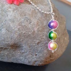 Rainbow bead pendant necklace 3 Rainbow bead pendant necklace 4