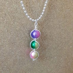Rainbow bead pendant necklace 2 Rainbow bead pendant necklace 3