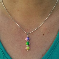 Rainbow bead pendant necklace