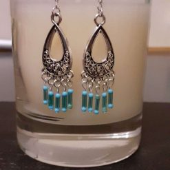Blue Chandelier Boho Earrings