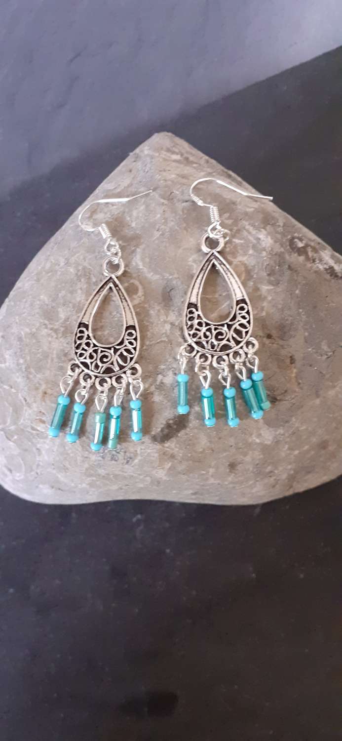 20210303_101145 Blue Chandelier Boho Earrings 3